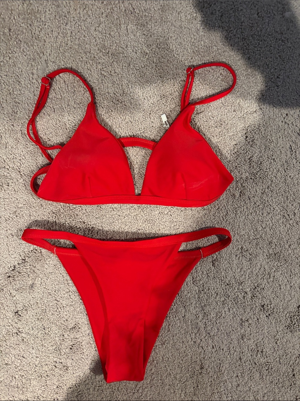 Zaful Red Triangle Bikini Set